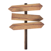 wooden signpost isolated on transparent background png