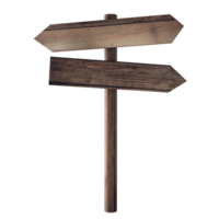 wooden signpost isolated on transparent background png