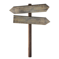 wooden signpost isolated on transparent background png