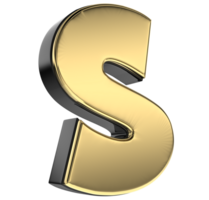 Letter Gold png 3d render transparent