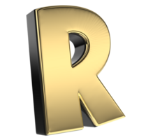 Letter Gold png 3d render transparent