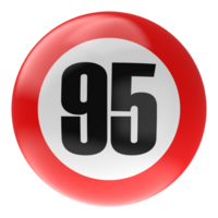 Ball Number Red 3D Render png transparent