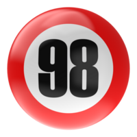 Ball Number Red 3D Render png transparent