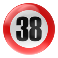 Ball Number Red 3D Render png transparent