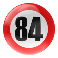 Ball Number Red 3D Render png transparent