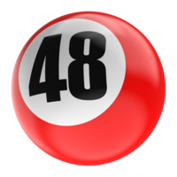 Ball Number Red 3D Render png transparent