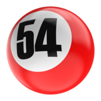 Ball Number Red 3D Render png transparent