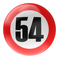 Ball Number Red 3D Render png transparent