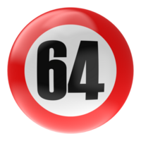 Ball Number Red 3D Render png transparent