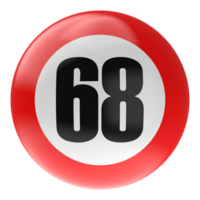 Ball Number Red 3D Render png transparent