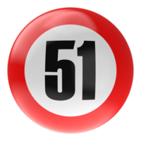 Ball Number Red 3D Render png transparent