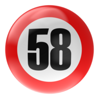 Ball Number Red 3D Render png transparent