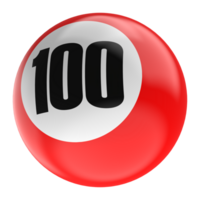 Ball Nummer rot 3d machen png transparent