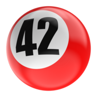 Ball Number Red 3D Render png transparent