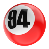 Ball Nummer rot 3d machen png transparent