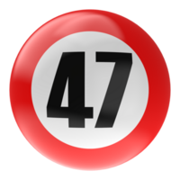 Ball Number Red 3D Render png transparent