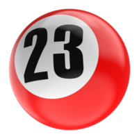 Ball Number Red 3D Render png transparent