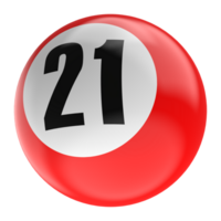 Ball Number Red 3D Render png transparent