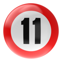 Ball Number Red 3D Render png transparent