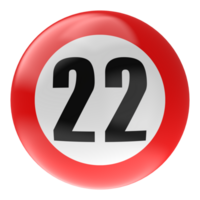 Ball Number Red 3D Render png transparent