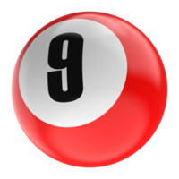 Ball Number Red 3D Render png transparent