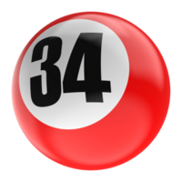 Ball Number Red 3D Render png transparent