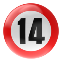 Ball Number Red 3D Render png transparent