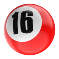 Ball Nummer rot 3d machen png transparent