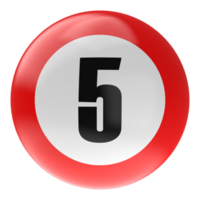 Ball Number Red 3D Render png transparent