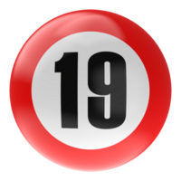 Ball Number Red 3D Render png transparent