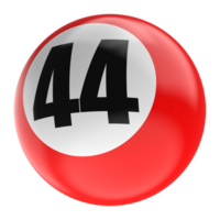 Ball Number Red 3D Render png transparent