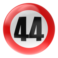 Ball Number Red 3D Render png transparent