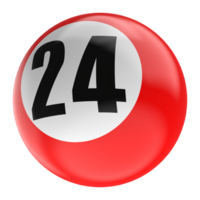 Ball Number Red 3D Render png transparent