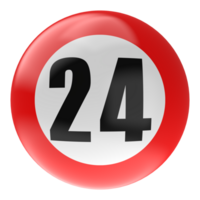 Ball Number Red 3D Render png transparent