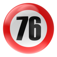 Ball Number Red 3D Render png transparent