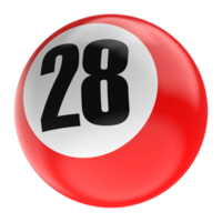 Ball Number Red 3D Render png transparent