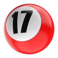 Ball Number Red 3D Render png transparent