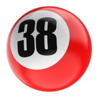 Ball Number Red 3D Render png transparent