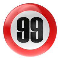 Ball Number Red 3D Render png transparent