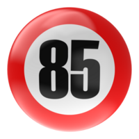 Ball Number Red 3D Render png transparent