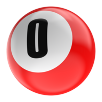 Ball Number Red 3D Render png transparent