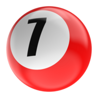 Ball Number Red 3D Render png transparent