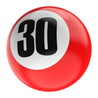 Ball Nummer rot 3d machen png transparent