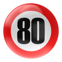 Ball Number Red 3D Render png transparent