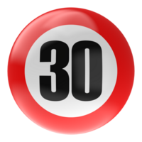 Ball Number Red 3D Render png transparent