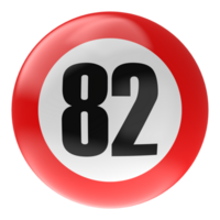 Ball Number Red 3D Render png transparent