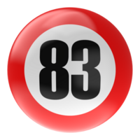 Ball Number Red 3D Render png transparent