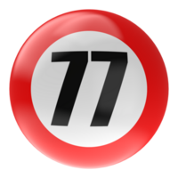 Ball Number Red 3D Render png transparent