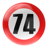 Ball Number Red 3D Render png transparent