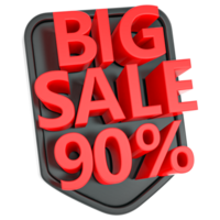 3d render label mega offer sale 3d Illustration png